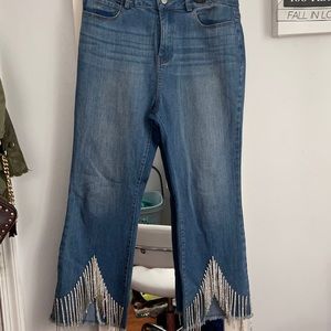 Diamond detailing denim jeans